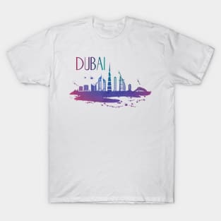 Dubai Watercolor Skyline T-Shirt